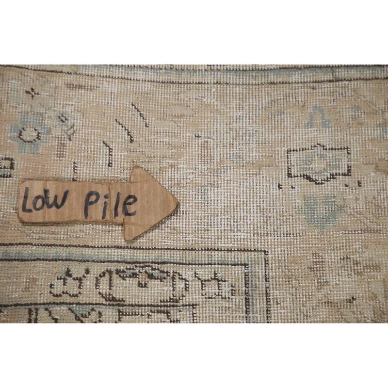 Hand Knotted Oriental 100% Wool Carpet Traditional Floral Beige & Ivories Tabriz Area Rug - 12' 7'' X 9' 7''