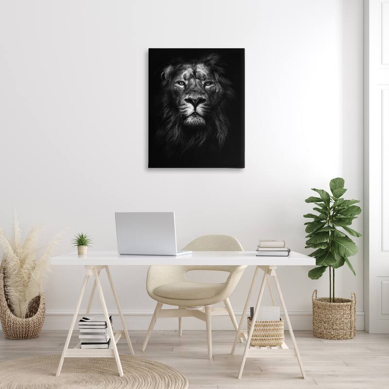 Stupell King of the Jungle Lion In Shadows, 16 x 20, Proudly Made in USA - Multi-Color