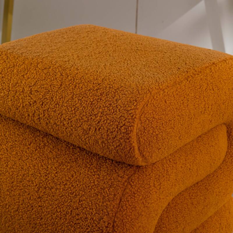 S-shape Ottoman Makeup Stool Footstool （Teddy/Velvet）