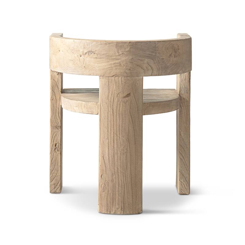 Jennifer Taylor Home Soren Solid Reclaimed Elm Sculptural Accent Curved Dining Chair