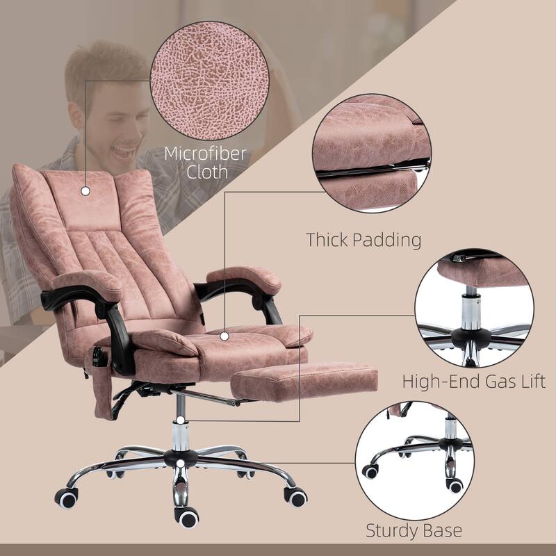 Multi-Function Adjustable Height Massage Office Chair with Heating and Swivel Base and Lumbar Support