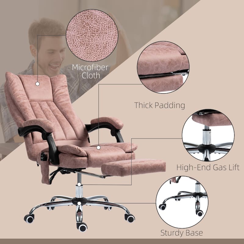 Vinsetto Massage Office Chair with 6 Points, Heated High Back Recliner with Adjustable Height, Swivel Wheels