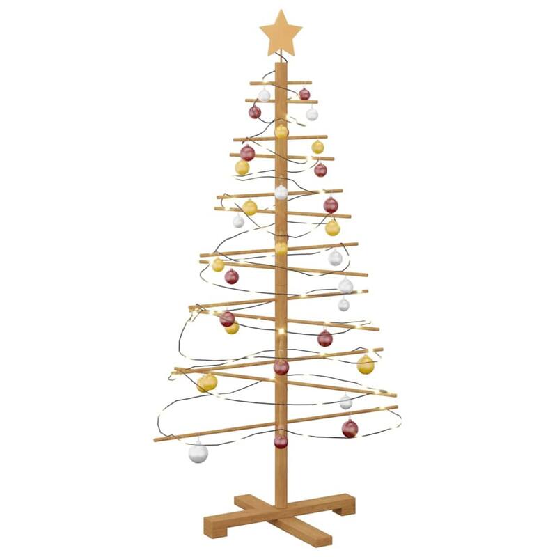 vidaXL Wooden Christmas Tree with Stand Brown bamboo