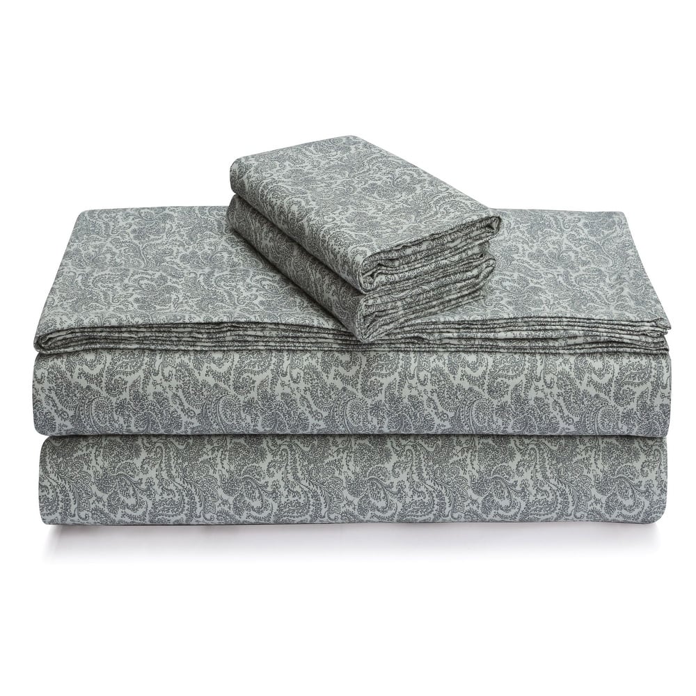 Portuguese Printed Cotton Flannel Extra Deep Pocket Sheet Set