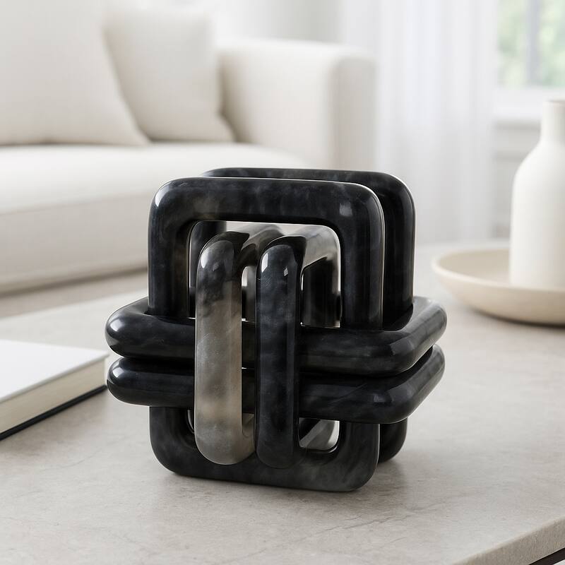 Modern Resin Decorative Object Knot Sleek and Stylish Accent Piece - 6" x 6" x 6"
