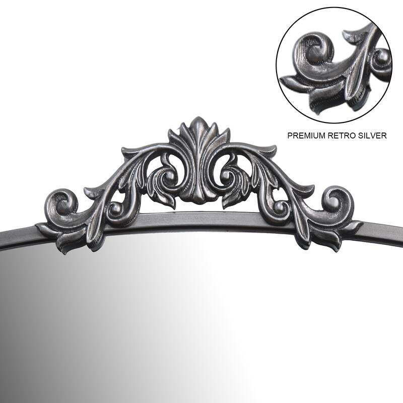 Classic Antique Arched Mirror Hanging or Leaning Against Wall
