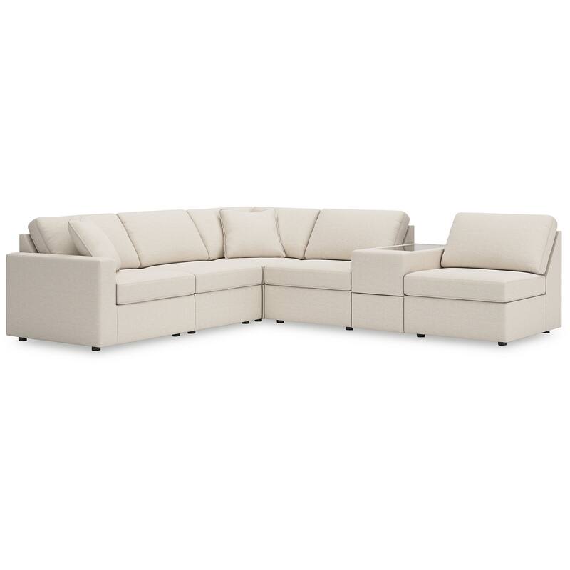 Signature Design by Ashley Modmax 6-Piece Sectional with Storage Console - 139" W x 86" D x 36" H - Beige