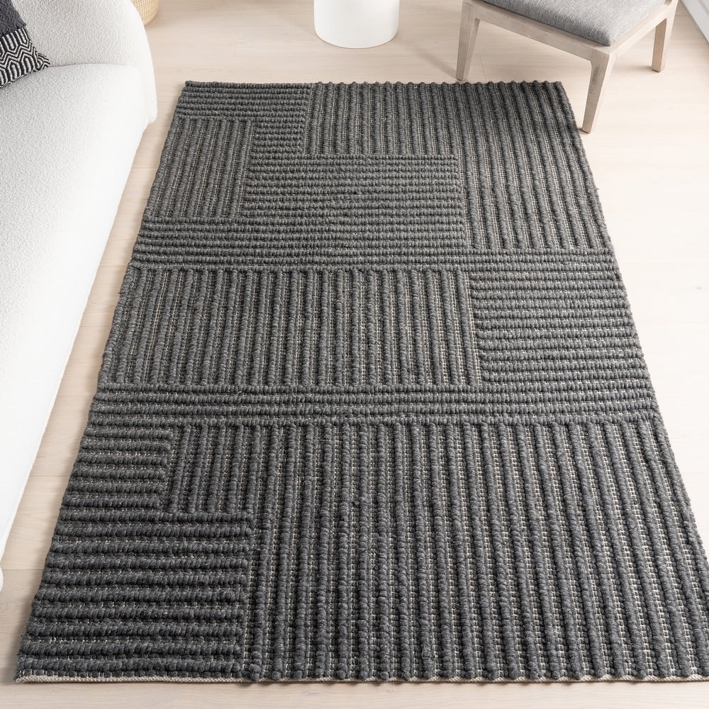 Nuloom Dorene Contemporary High-Low Striped Wool Area Rug