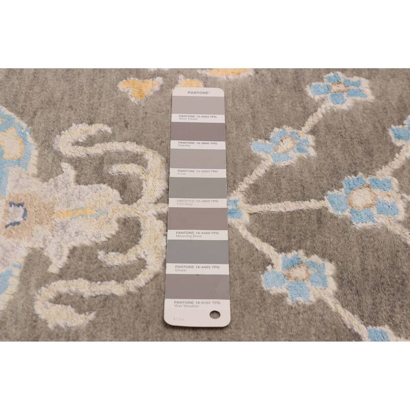 ECARPETGALLERY Hand-knotted Heritage Grey Silk, Wool Rug - 8'0 x 10'0