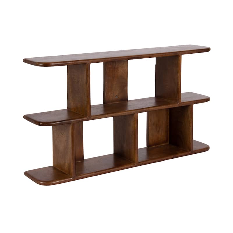 Kate and Laurel Madero Wooden Wall Shelf - 30x17 - Walnut Brown