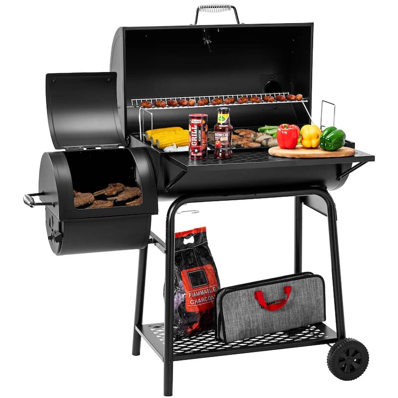 Royal Gourmet Charcoal Grill with Barrel Offset Smoker