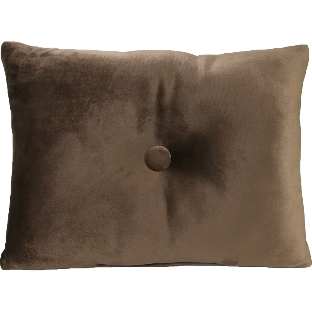 20" x 14" Solid Tufted Indoor Lumbar Throw Pillow with Button