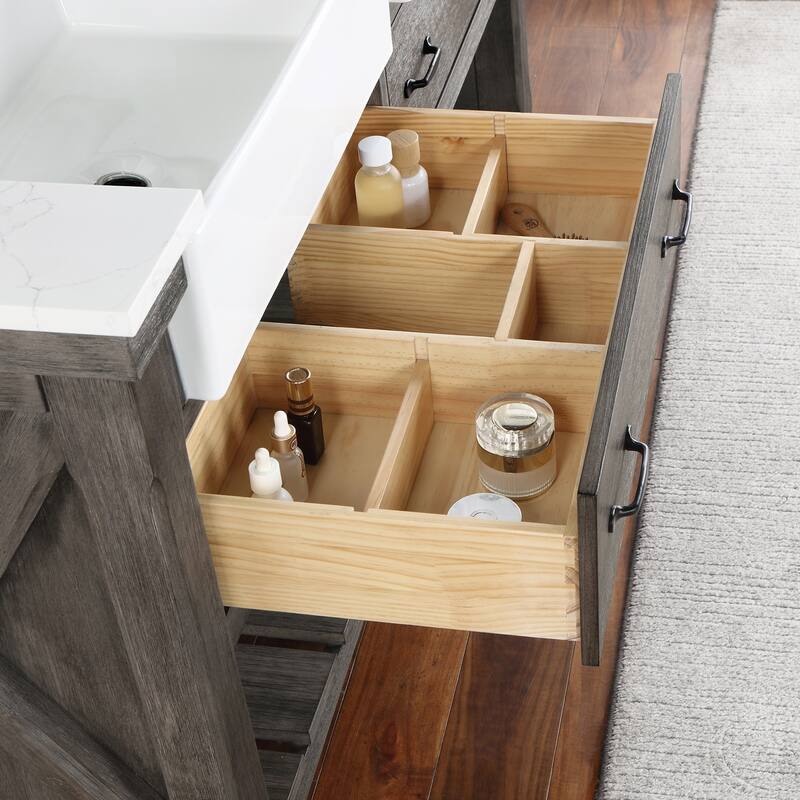 Villareal Bath Vanity with Composite Stone Top without Mirror