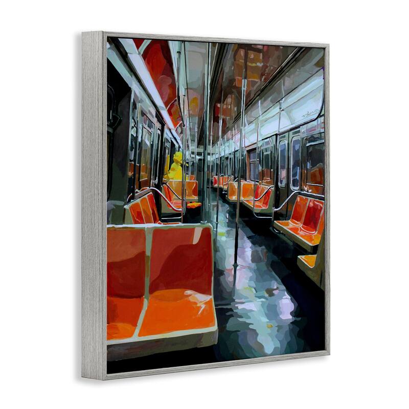 Stupell Bird Character in Subway Train Framed Giclee Art Design By Keith Thomson