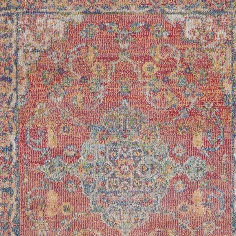 Feme Power Loomed Distressed Abstract Floral Traditional Non Skid Area Rug By HomeRoots - 72' X '24' X '0.5