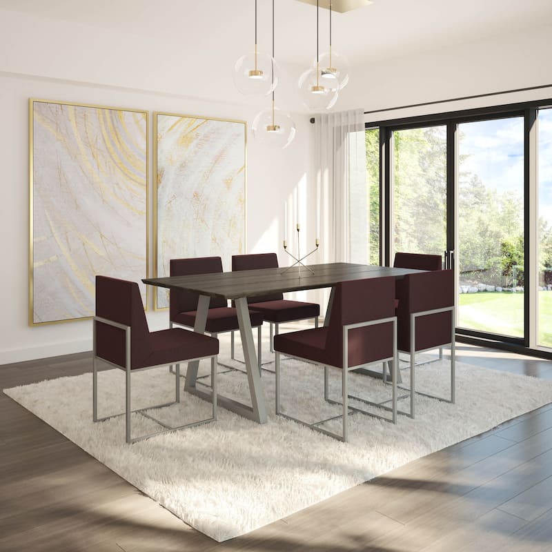 Amisco Derry Upholstered Dining Chair with Metal Legs