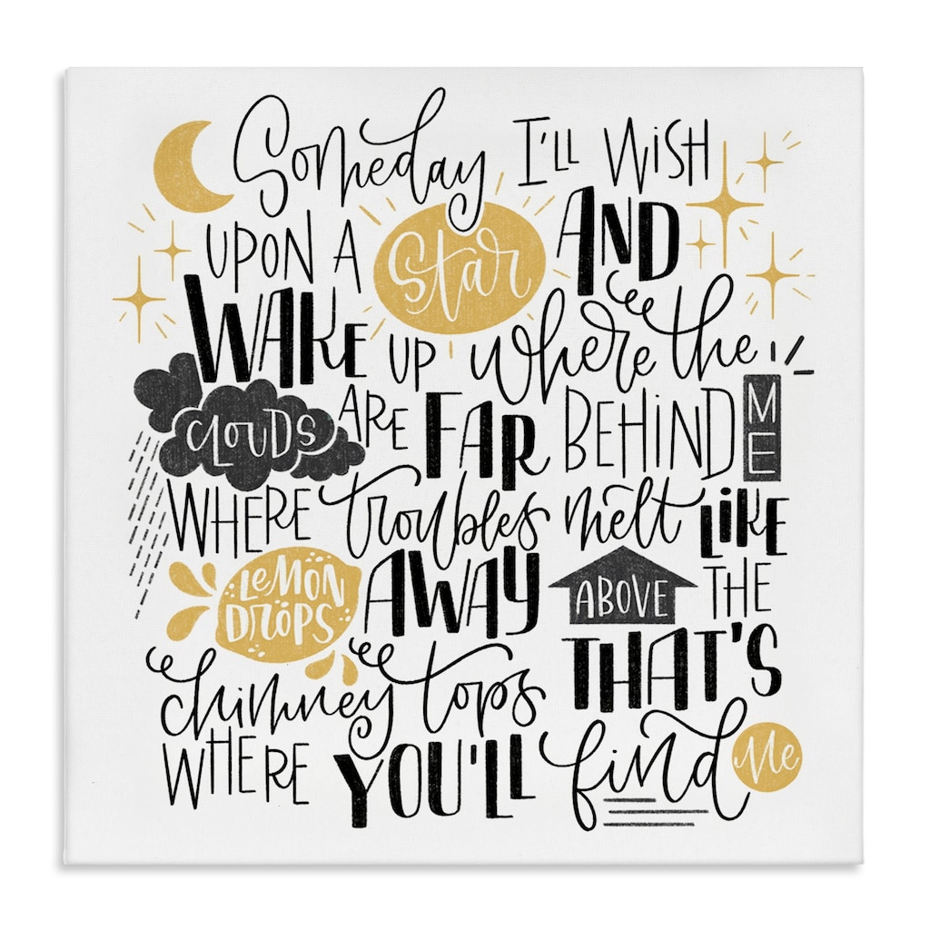 Stupell Over The Rainbow Poem Canvas Wall Art Design By Sarah Hickman