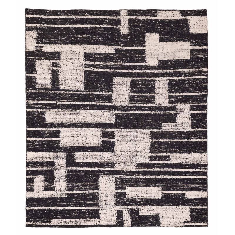 ECARPETGALLERY Hand-knotted Looma Black, White Wool Rug - 8'3 x 9'9
