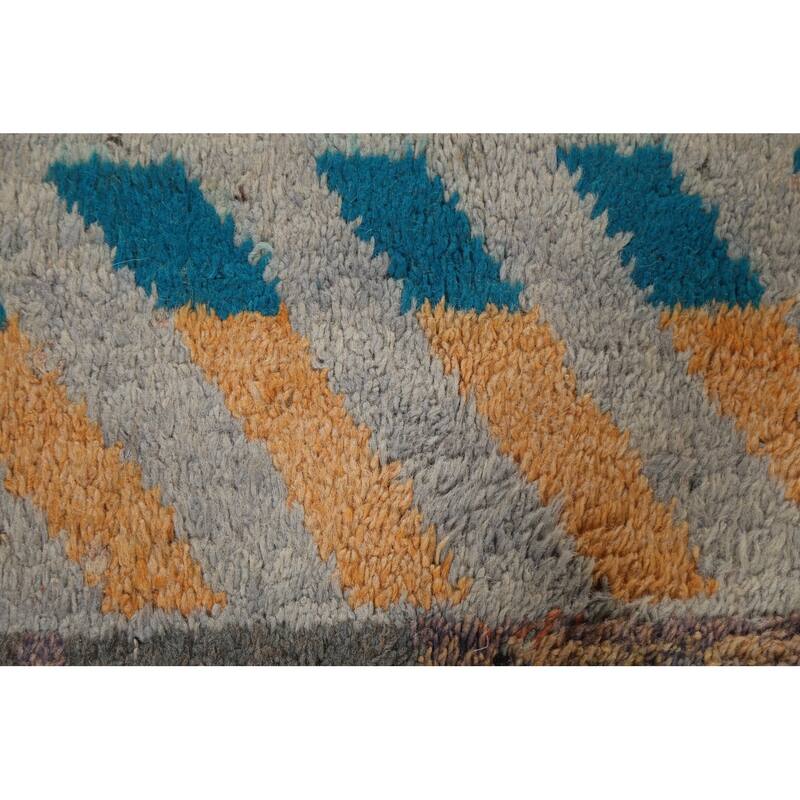 Tribal Moroccan Oriental Area Rug Wool Hand-knotted Living Room Carpet - 6'11" x 10'5"