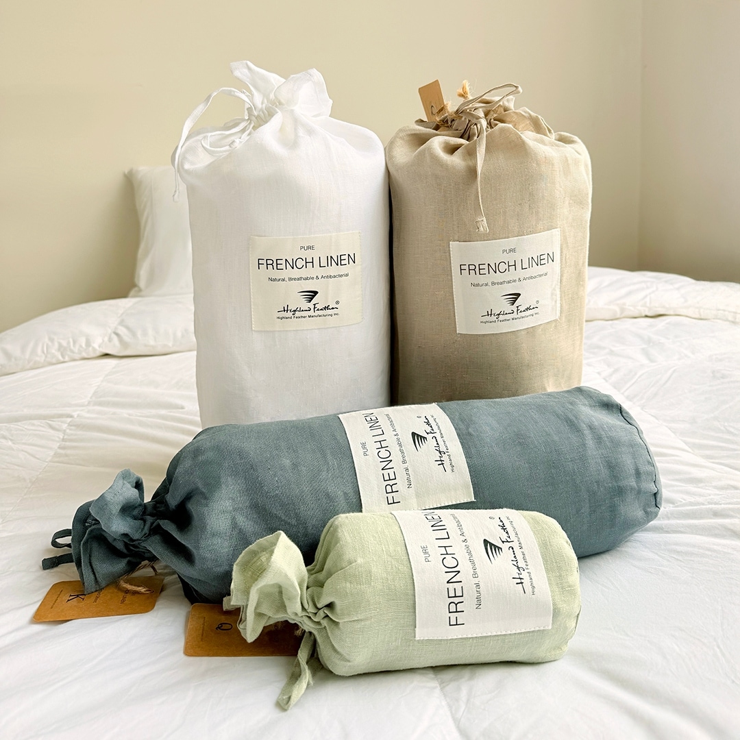 Highland Feather 100% French Linen Duvet Cover - Linen Bedding - Classic Luxury - Ultra-Soft & Breathable - Silver Grey