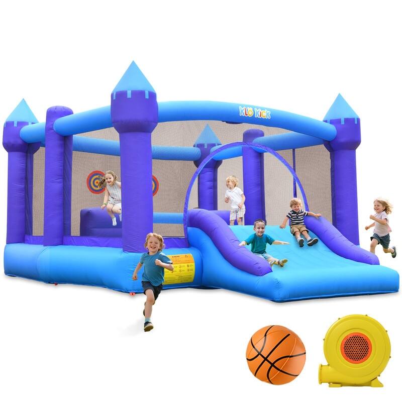 15.3'x 12' Large Bounce House 840D Oxford Inflatable Bouncers for 6 Kids with Blower & Slide - 15.3'x 12'