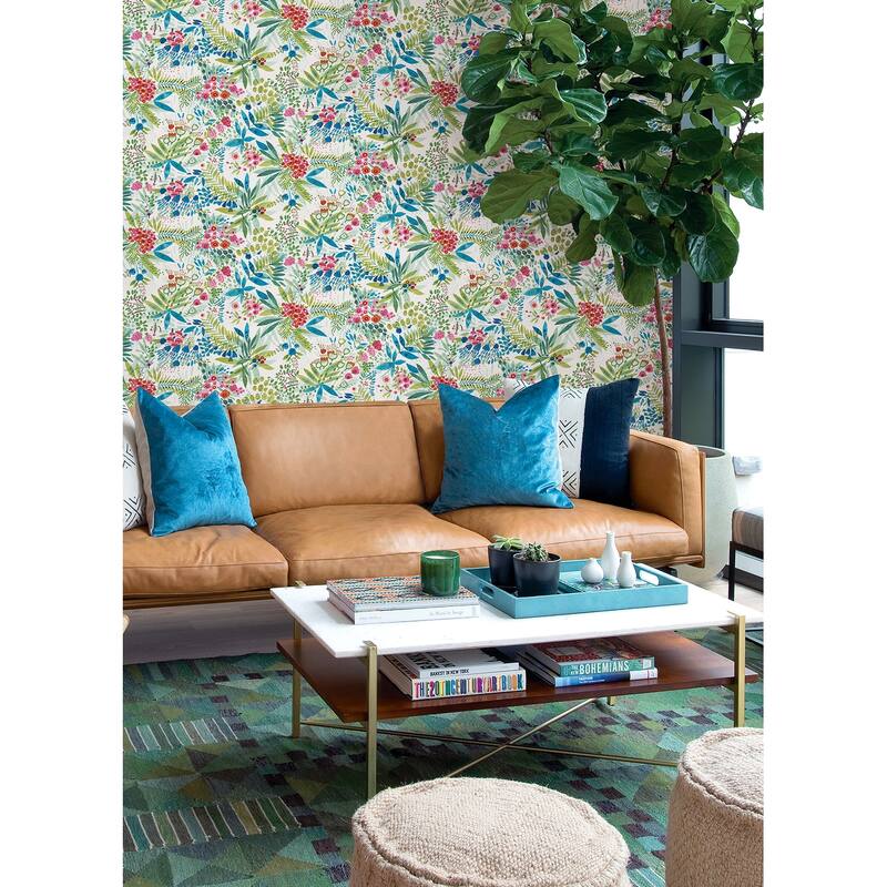 NuWallpaper Brights Naupaka Peel & Stick Vinyl Wallpaper - 216in x 20.5in x 0.025in