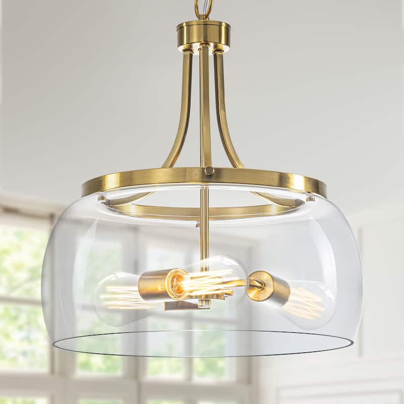 Starsky 1/3-Light Modern Clear Glass Dome Pendant Light