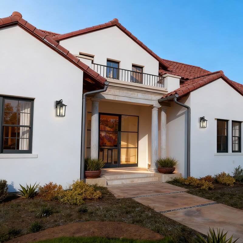 11 in. Sand Black 1-Light Outdoor Wall Lantern Sconce with Clear Glass Shade