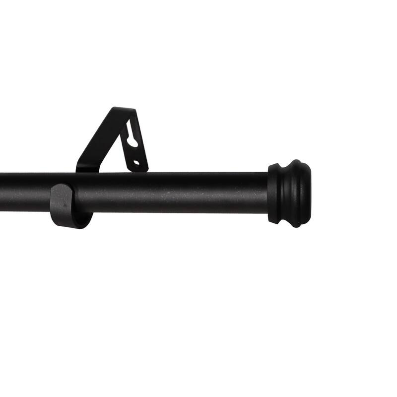 Adjustable Window Curtain Rod with Ball End Cap Finials - Silver/Gold/Black - Black - 28-48