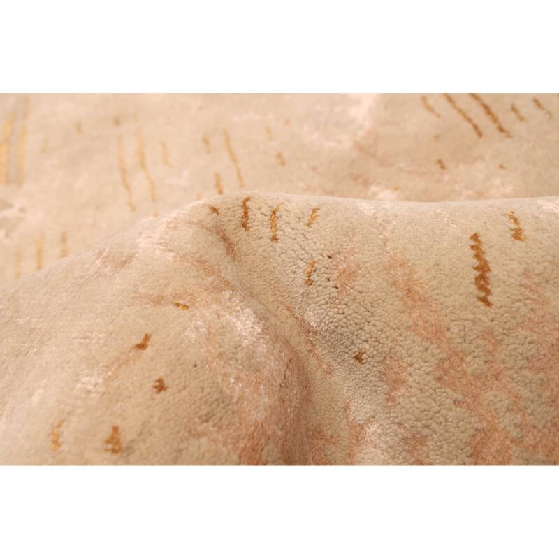 ECARPETGALLERY Hand-knotted Legacy Light Khaki Silk, Wool Rug - 5'5 x 7'10