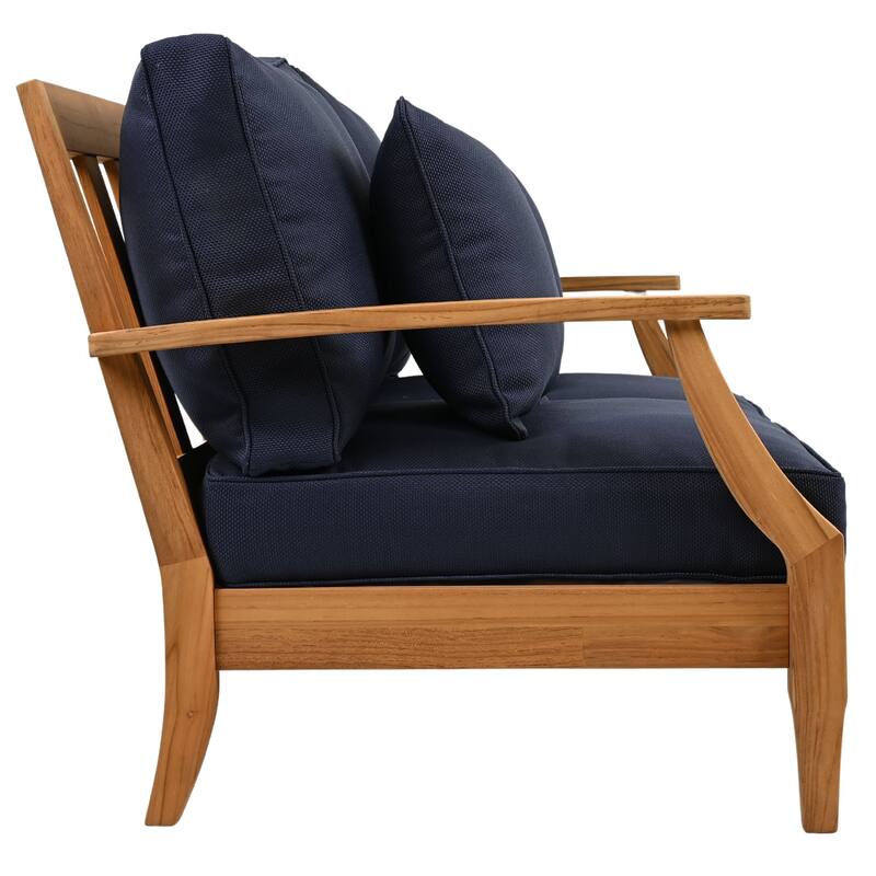 SAFAVIEH Couture Martinique Wood Patio Loveseat - 56"W x 35"D x 32"H