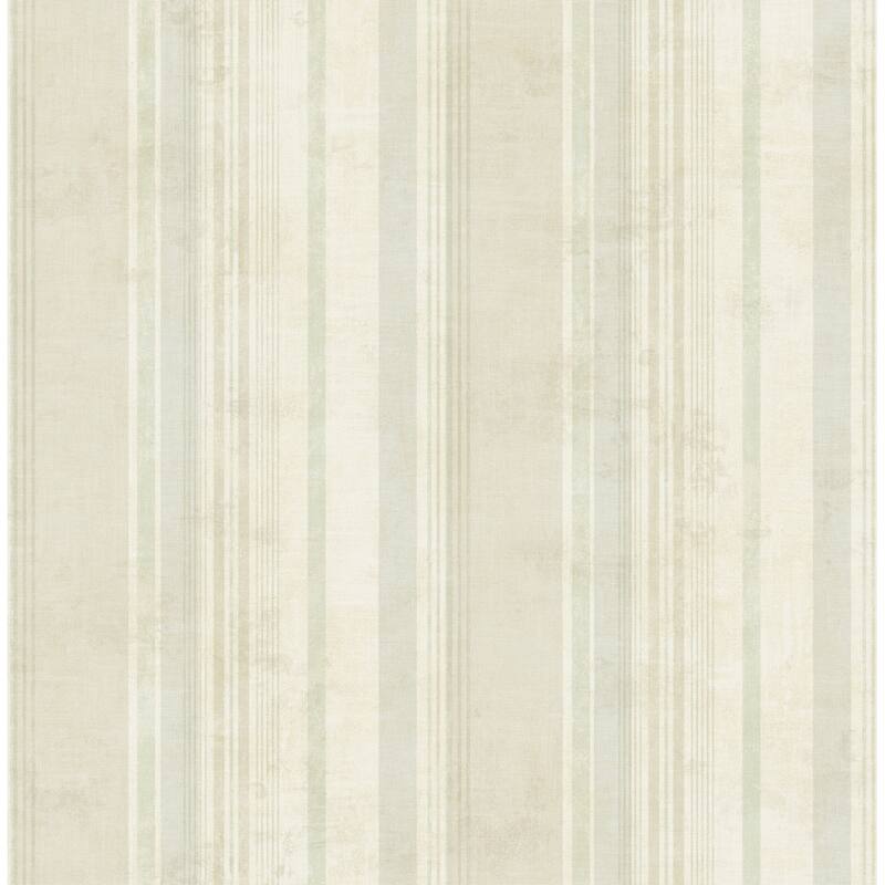 Seabrook Designs Scovia Distressed Stripe Unpasted Wallpaper - 20.5 in. W x 33 ft. L - Ivory