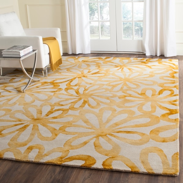 slide 2 of 23, SAFAVIEH Handmade Dip Dye Caron Floral Watercolor Wool Rug