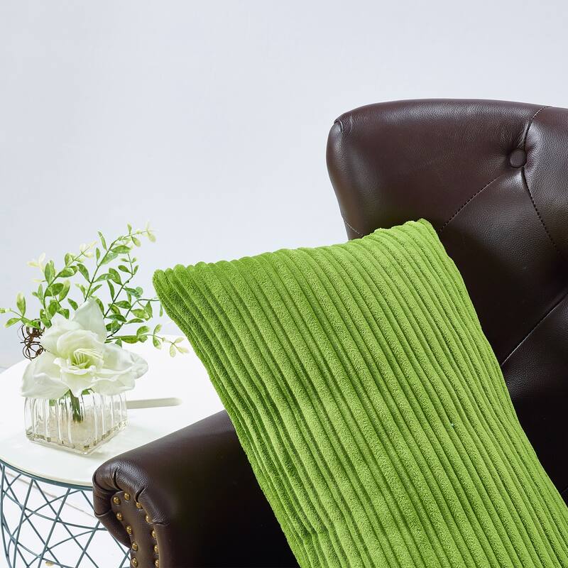 Ribbed Flanned 4 Pieces Pillow Shell Set, NO INSERT