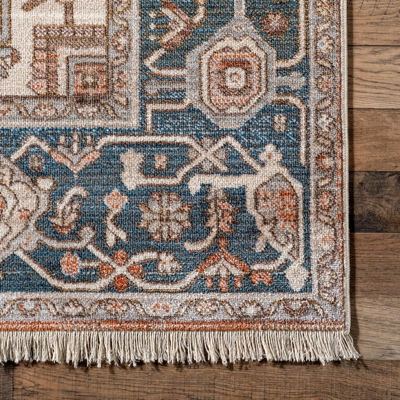 Nuloom Camila Faded Medallion Fringe Area Rug