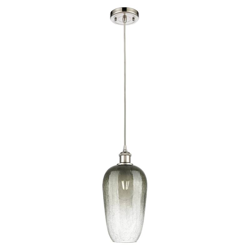 Innovations Lighting Endless Possibilities Ballston - Brookhaven Flute - 1 Light 7" Cord Hung Mini Pendant - Slate/Polished Nickel