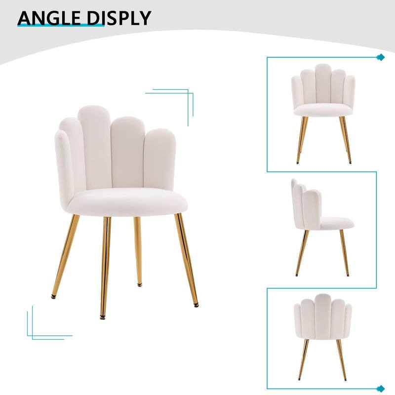 Velvet Vanity Chair Makeup Chair for Vanity with Golden Metal Legs
