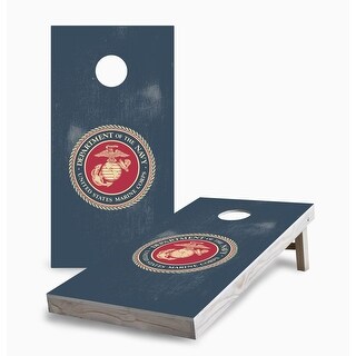 Vintage Blue Marine Corps Cornhole Game (Choose Wraps or Boards)