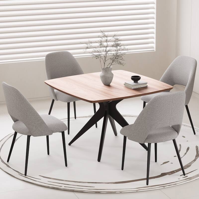Modern Square Dining Table for 2-4, Small Kitchen Table with Metal Legs
