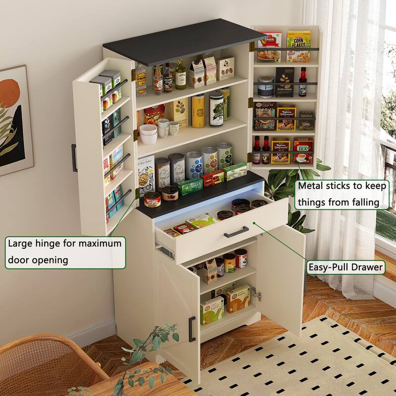 Contemporary Wooden Storage Cabinet with LED Lighting‌ – Multi-Functional Design Featuring a Sturdy Frame & Spacious Drawer .