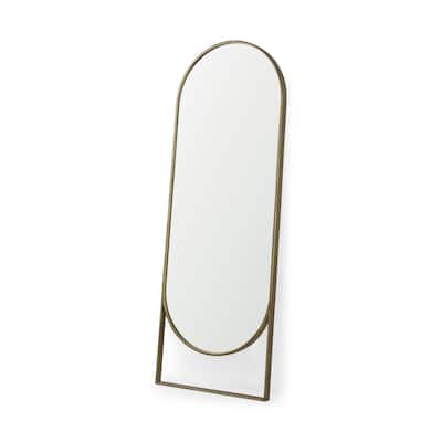 Sadie Antique Gold Rounded Arch Floor Mirror - 28" x 78"