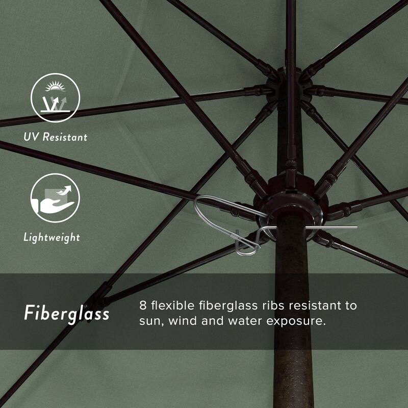 California Umbrella 9' Rd. Aluminum Frame, Fiberglass Rib Patio Umbrella with Sunbrella Fabric, Base Not Included