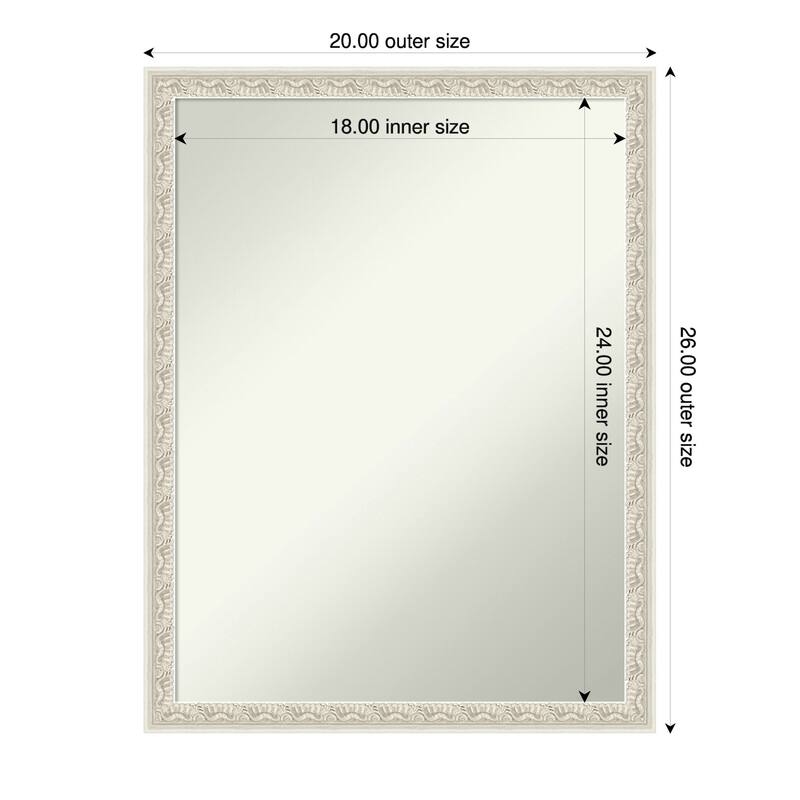 Bethany Non-Beveled Wood Framed Bathroom Vanity Wall Mirror - 20 x 26 in - Bethany Silver
