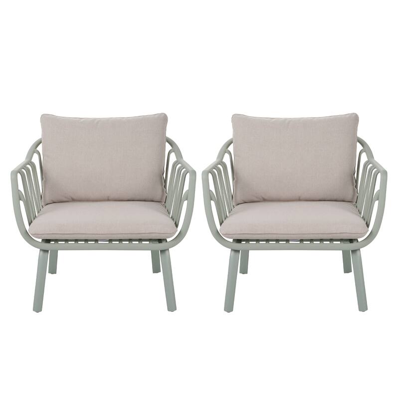 Roomfitters Huron Outdoor Patio PP Club Chair with Open Slat Accents, Weather Resistant, Set of 2 - Set of 2