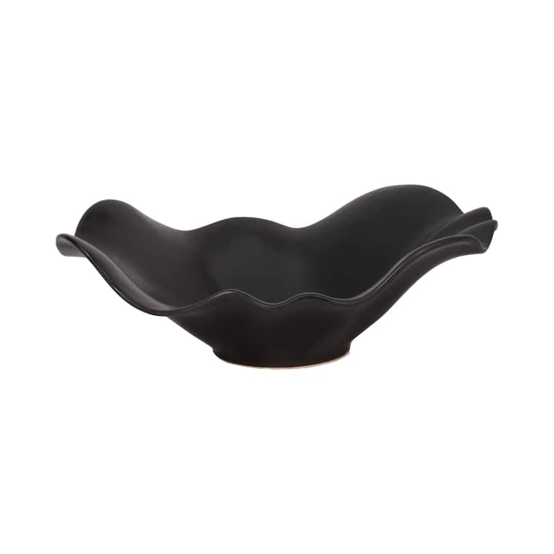 Sagebrook Home 18" Metal Ruffled Edge Bowl, 6"H - 18" x 14" x 6"