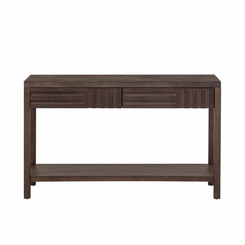 Modern Ash Veneer Console Table - Striped Design for a Stylish Touch