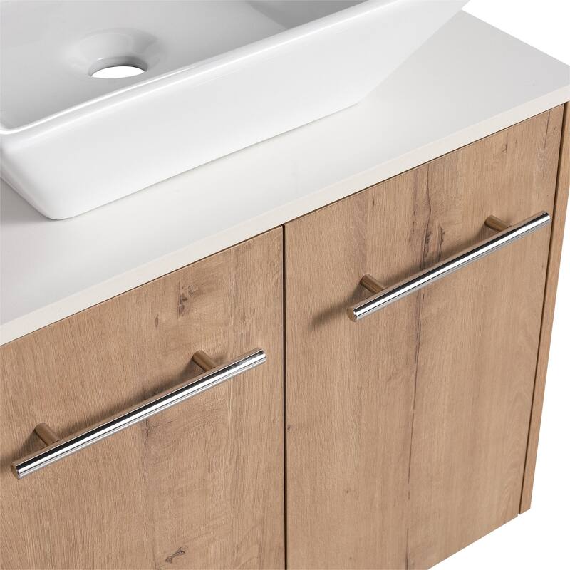 ARTCHIRLY 24"/30" Bathroom Vanity with Sink, Floating Bathroom Vanity with 2 Soft Close Doors