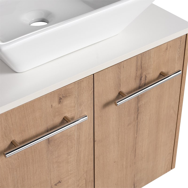 Bathroom Vanity With Sink In 24/30 Inch, Floating Bathroom Vanity With Soft Close Door