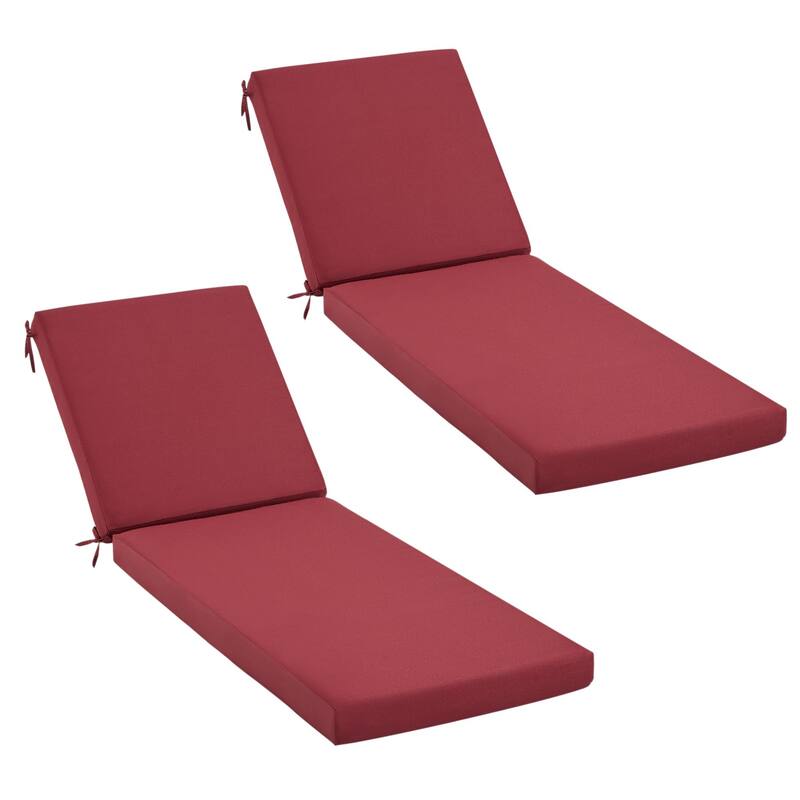 Outdoor Patio Lounge Chair Cushion - Waterproof, UV-Resistant, Striped Design with Removable Cover, Adjustable Straps