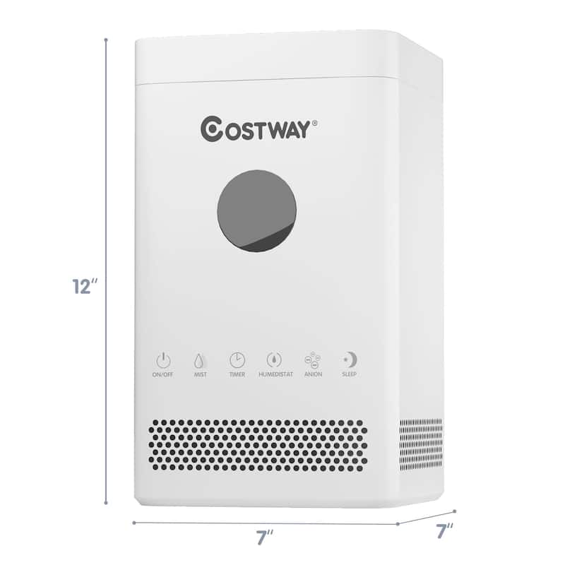 Costway 3.5L Quiet Top Fill Air Humidifier w/ 3-Level Mist Timer Sleep
